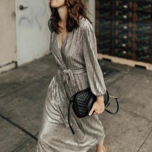 Alice + Olivia Katina Midi Wrap Dress